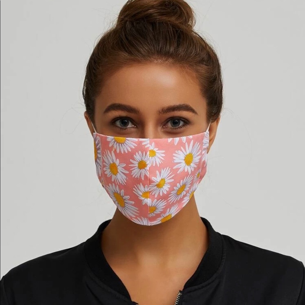 Pink Floral Face Mask - Picture 2 of 5